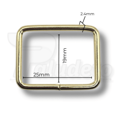 Passador 25mm Dourado
