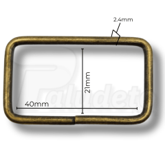 Passador 40mm Ouro Velho