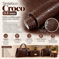 Sintético Croco 0,8mm Marrom
