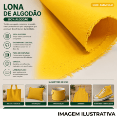 Lona 100% Algodão LG 1,50m - Amarelo Lona 100% Algodão LG 1,50m - Amarelo