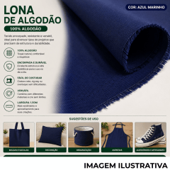 Lona 100% Algodão LG 1,50m - Azul Marinho Lona 100% Algodão LG 1,50m - Azul Marinho