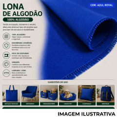 Lona 100% Algodão LG 1,50m - Azul Royal Lona 100% Algodão LG 1,50m - Azul Royal