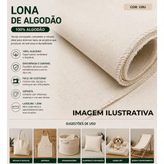 Lona 100% Algodão LG 1,50m - Cru Lona 100% Algodão LG 1,50m - Cru