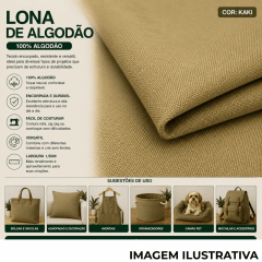 Lona 100% Algodão LG 1,50m - kaki Lona 100% Algodão LG 1,50m - kaki