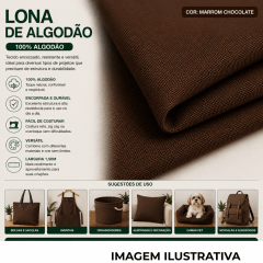 Lona 100% Algodão LG 1,50m - Marrom Lona 100% Algodão LG 1,50m - Marrom