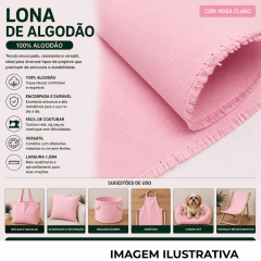 Lona 100% Algodão LG 1,50m - Rosa Lona 100% Algodão LG 1,50m - Rosa