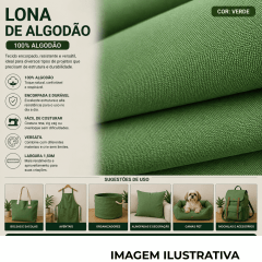 Lona 100% Algodão LG 1,50m - Verde Lona 100% Algodão LG 1,50m - Verde
