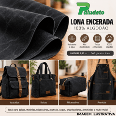 Lona Encerada 100% Algodão LG 1,50m - Preto Lona Encerada 100% Algodão LG 1,50m - Preto