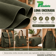Lona Encerada 100% Algodão LG 1,50m - Verde Militar Lona Encerada 100% Algodão LG 1,50m - Verde Militar