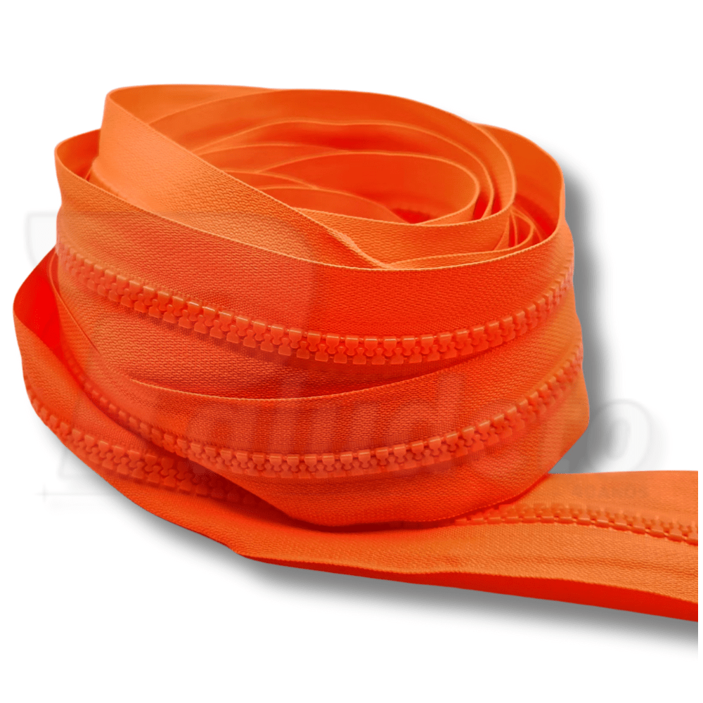 Zíper Tratorado - por metro  - LARANJA NEON